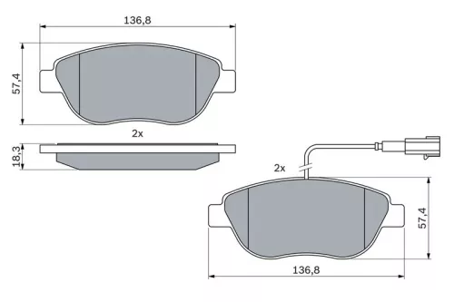 BOSCH Brake Pad Set, disc brake (0986494464)