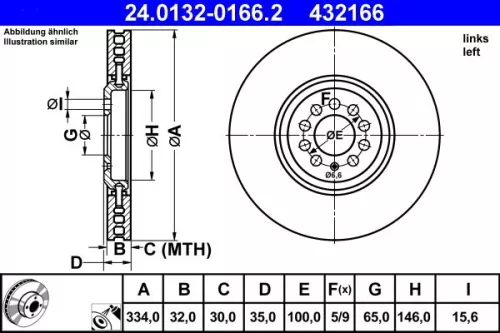 ATE Brake Disc (24.0132-0166.2)