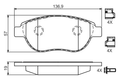 BOSCH Brake Pad Set, disc brake (0986494602)