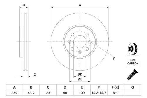 BOSCH Brake Disc (0986479B68)