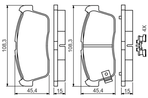 BOSCH Brake Pad Set, disc brake (0986494618)