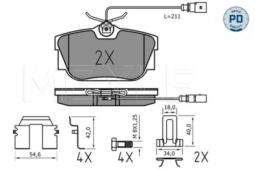MEYLE Brake Pad Set, disc brake (0252344616/PD)