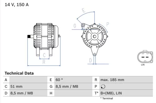 BOSCH Alternator (0986048380)