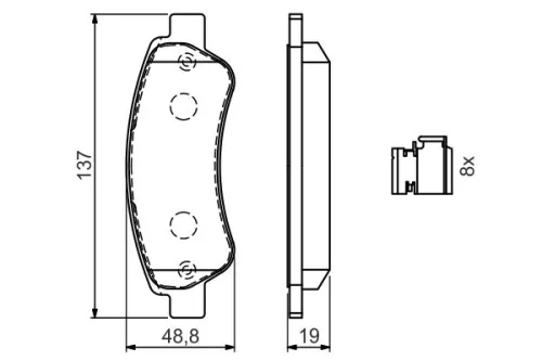 BOSCH Brake Pad Set, disc brake (0986494604)
