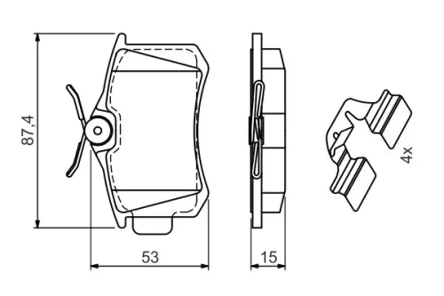 BOSCH Brake Pad Set, disc brake (0986494597)