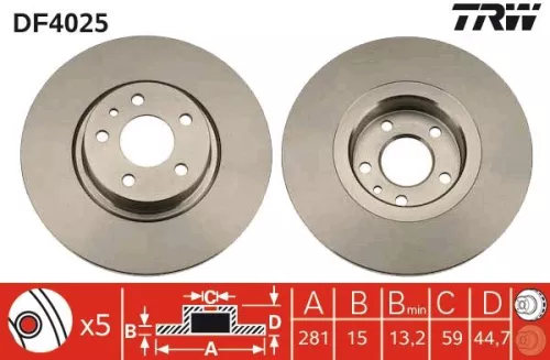 TRW Brake Disc (DF4025)