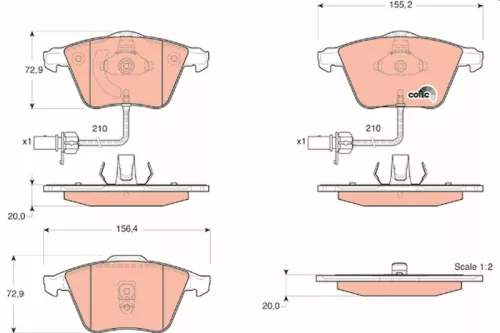 TRW Brake Pad Set, disc brake (GDB1528)