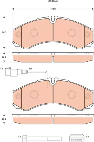 TRW Brake Pad Set, disc brake (GDB3440)