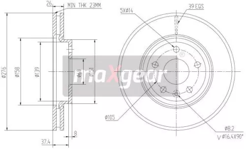 MAXGEAR Brake Disc (19-2334)