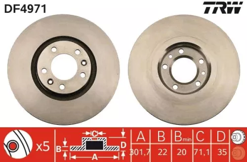 TRW Brake Disc (DF4971)