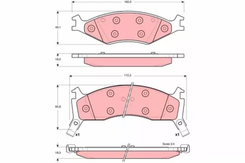 TRW Brake Pad Set, disc brake (GDB3123)