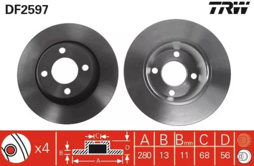 TRW Brake Disc (DF2597)