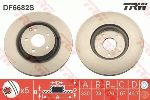 TRW Brake Disc (DF6682S)