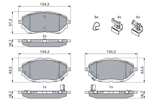 BOSCH Brake Pad Set, disc brake (0986494676)