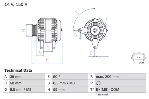 BOSCH Alternator (0986080410)