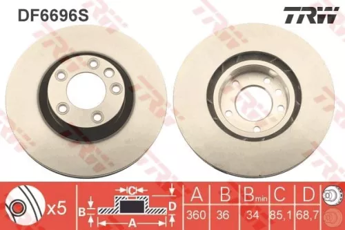 TRW Brake Disc (DF6696S)
