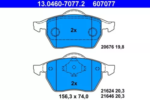 ATE Brake Pad Set, disc brake (13.0460-7077.2)