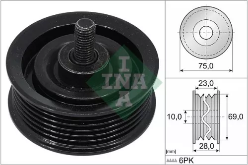 Schaeffler INA Deflection/Guide Pulley, V-ribbed belt (532074410)