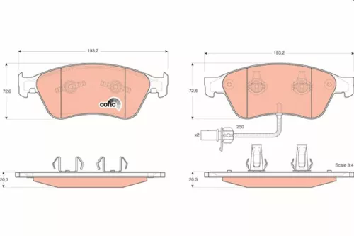 TRW Brake Pad Set, disc brake (GDB1553)