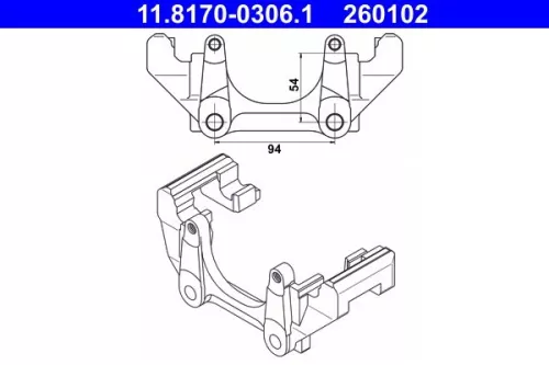 ATE Bracket, brake caliper (11.8170-0306.1)