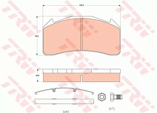 TRW Brake Pad Set, disc brake (GDB5088)