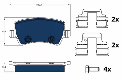 TRW Brake Pad Set, disc brake (GDB1685BTE)