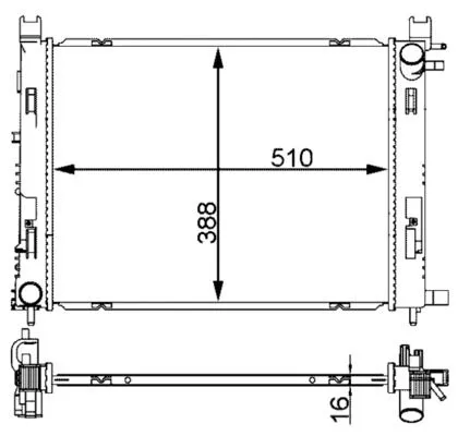 Radiator, engine cooling