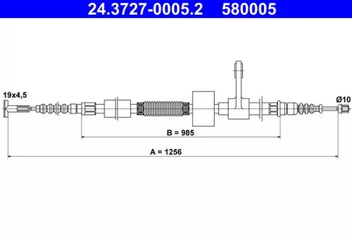 ATE Cable Pull, parking brake (24.3727-0005.2)