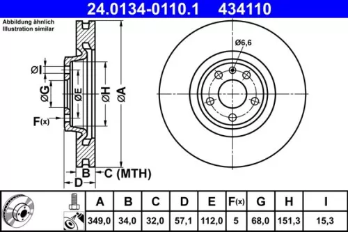 ATE Brake Disc (24.0134-0110.1)