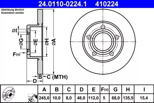 ATE Brake Disc (24.0110-0224.1)