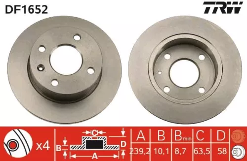 TRW Brake Disc (DF1652)