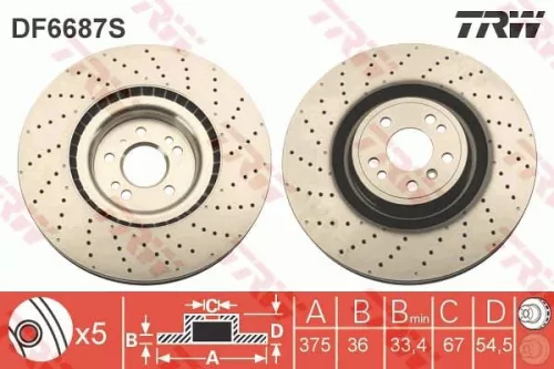 TRW Brake Disc (DF6687S)