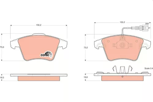 TRW Brake Pad Set, disc brake (GDB1555)
