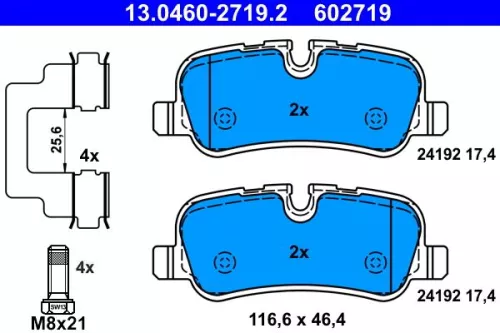 ATE Brake Pad Set, disc brake (13.0460-2719.2)