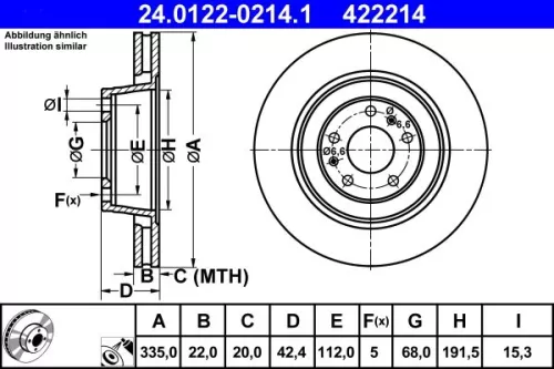 ATE Brake Disc (24.0122-0214.1)