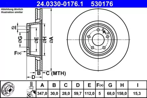 ATE Brake Disc (24.0330-0176.1)