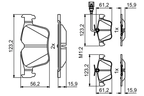 BOSCH Brake Pad Set, disc brake (0986494835)