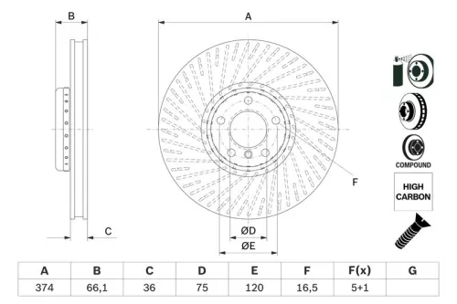 BOSCH Brake Disc (0986479E30)