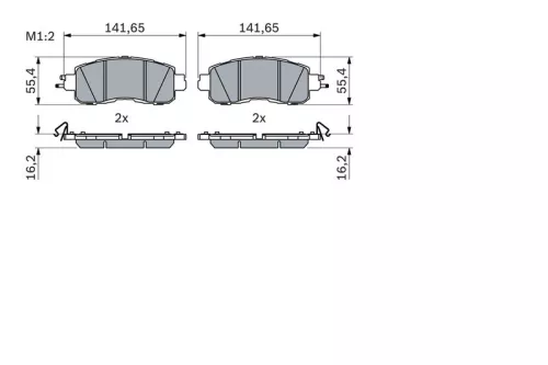 BOSCH Brake Pad Set, disc brake (0986424638)