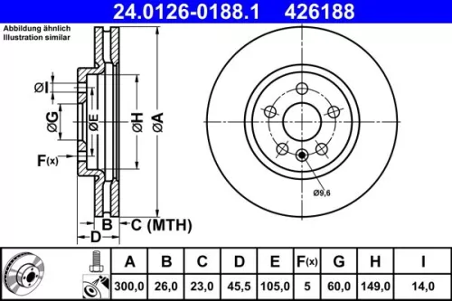 ATE Brake Disc (24.0126-0188.1)