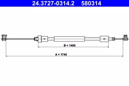 ATE Cable Pull, parking brake (24.3727-0314.2)