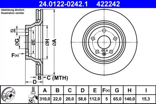 ATE Brake Disc (24.0122-0242.1)
