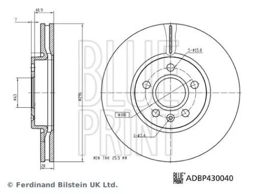 BLUE PRINT Brake Disc (ADBP430040)