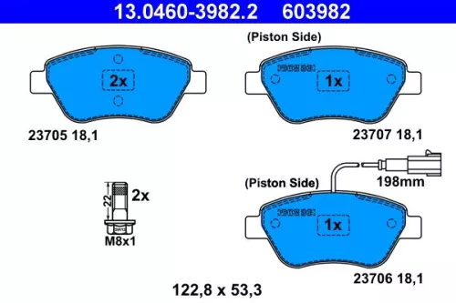 ATE Brake Pad Set, disc brake (13.0460-3982.2)