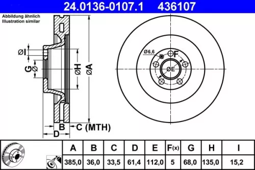 ATE Brake Disc (24.0136-0107.1)