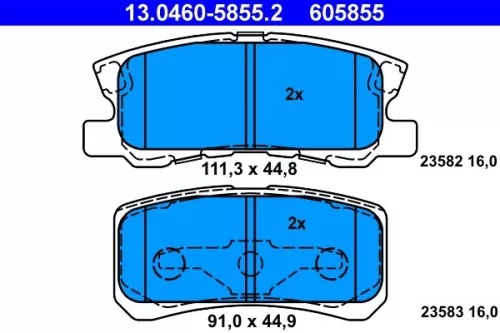 ATE Brake Pad Set, disc brake (13.0460-5855.2)