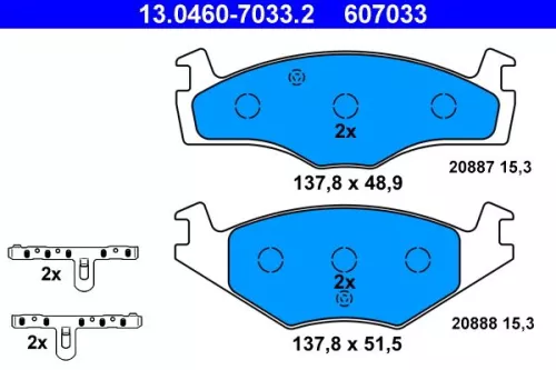 ATE Brake Pad Set, disc brake (13.0460-7033.2)