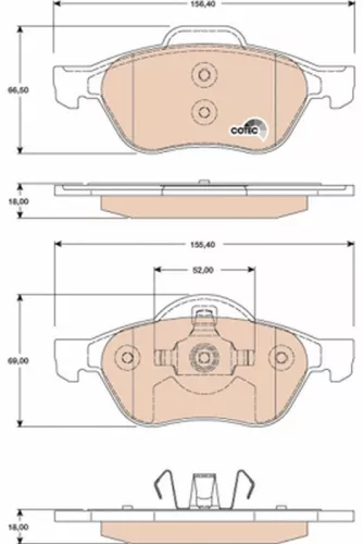 TRW Brake Pad Set, disc brake (GDB1787)