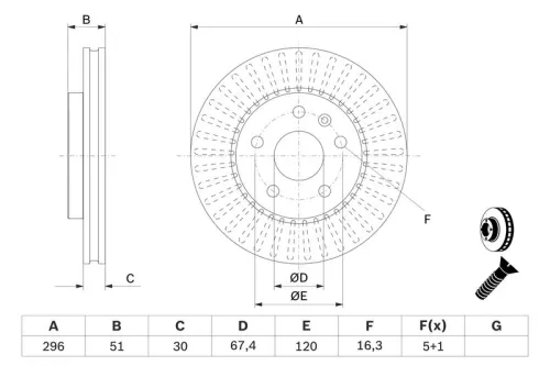 BOSCH Brake Disc (0986479C65)