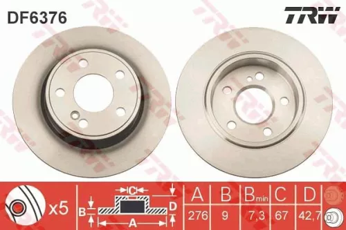 TRW Brake Disc (DF6376)